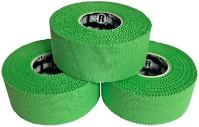 Ringside 1" Athletic Trainers Tape, Cotton Kinesiology Tape for Combat Sports, Adhesive, 30 Foot Rolls, Green, 3 Pack