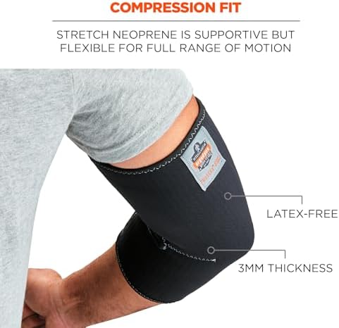 Ergodyne ProFlex 650 Neoprene Elbow Sleeve, Black, Small