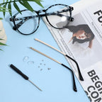 1 Pair Glasses Repair Kit with Screws Arm Replacement Sunglass Parts Arms Screw Glass Screwdriver Eyeglass Legs Temples(Golden)