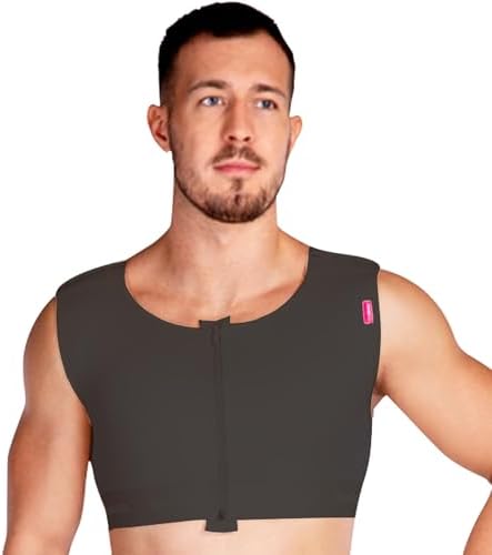 LIPOELASTIC MTmS Comfort- Gynocastemia Compression for Men, Daily Use Compression Vest for Men, Gynecomastia Compression Vest, Black, L