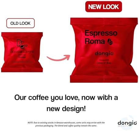 Dongiò Caffè Espresso Roma - 80 Capsules compatible with Lavazza Blue/Black systems, Med-Dark Roast Coffee (Intensity 7/10) - Roasted and Blended in Italy