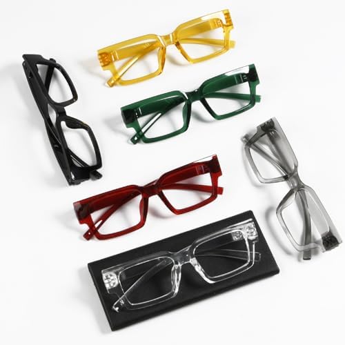 Eyekepper Metalless Reading Glasses with Screwless Spring Hinges 6 Pack Men's Women Readers Standard Size