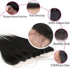 13x4 Lace Frontal Closure Straight Human Hair Ear to Ear HD Lace Frontal Closure Free Part Brazilian Straight Hair Extensions 150% Density Lace Frontal Human Hair Pre Plucked with Baby Hair 10 Inch