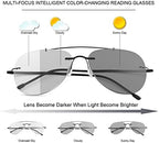 Photochromic Progressive Multifocus Reading Glasses Transition Multifocal Sunglasses Blue Light Blocking Sun Readers