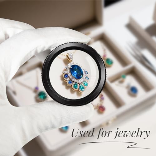 Magnifying Glass 30X Jewelers Loupe Magnifier Portable Handheld Pocket Magnifier Lens for Close Work Crafts Jewelry Repair Reading Coins Stamps Map(30X-Handheld)