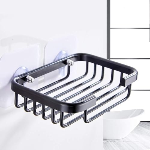 Soap Holder Dish, Bar Suction Cup Soap Tray Wall Mounted, Rustproof Stainless Steel Sponge Holder Caddy for Bathroom Bathtub Kitchen Sink
