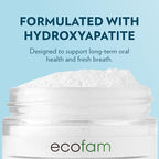 Ecofam Toothpaste Powder - Remineralizing Tooth Powder, Hydroxyapatite and Xylitol, Fluoride Free, Supports Enamel Strength & Gum Health - Peppermint