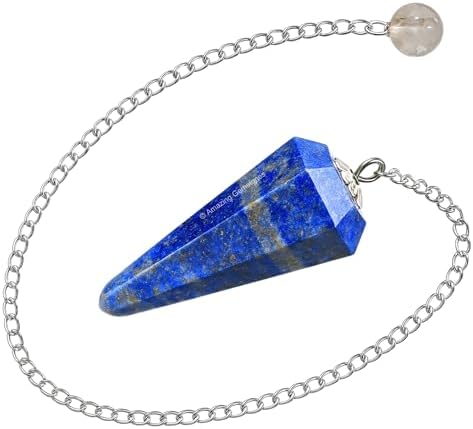 Amazing Gemstone Lapis Lazuli Crystal Pendulum for Divination - Certified Dowsing Crystals & Healing Stones for Chakra Balancing & Meditation - Enhance Reiki Spiritual Growth