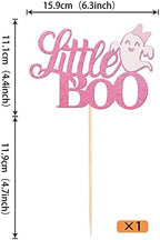 1 Pack Little Boo Halloween Cake Topper Glitter Happy Boo Day Ghost Cake Pick Baby Shower Birthday Happy Halloween Party Cupcake Decoration Supplies Pink