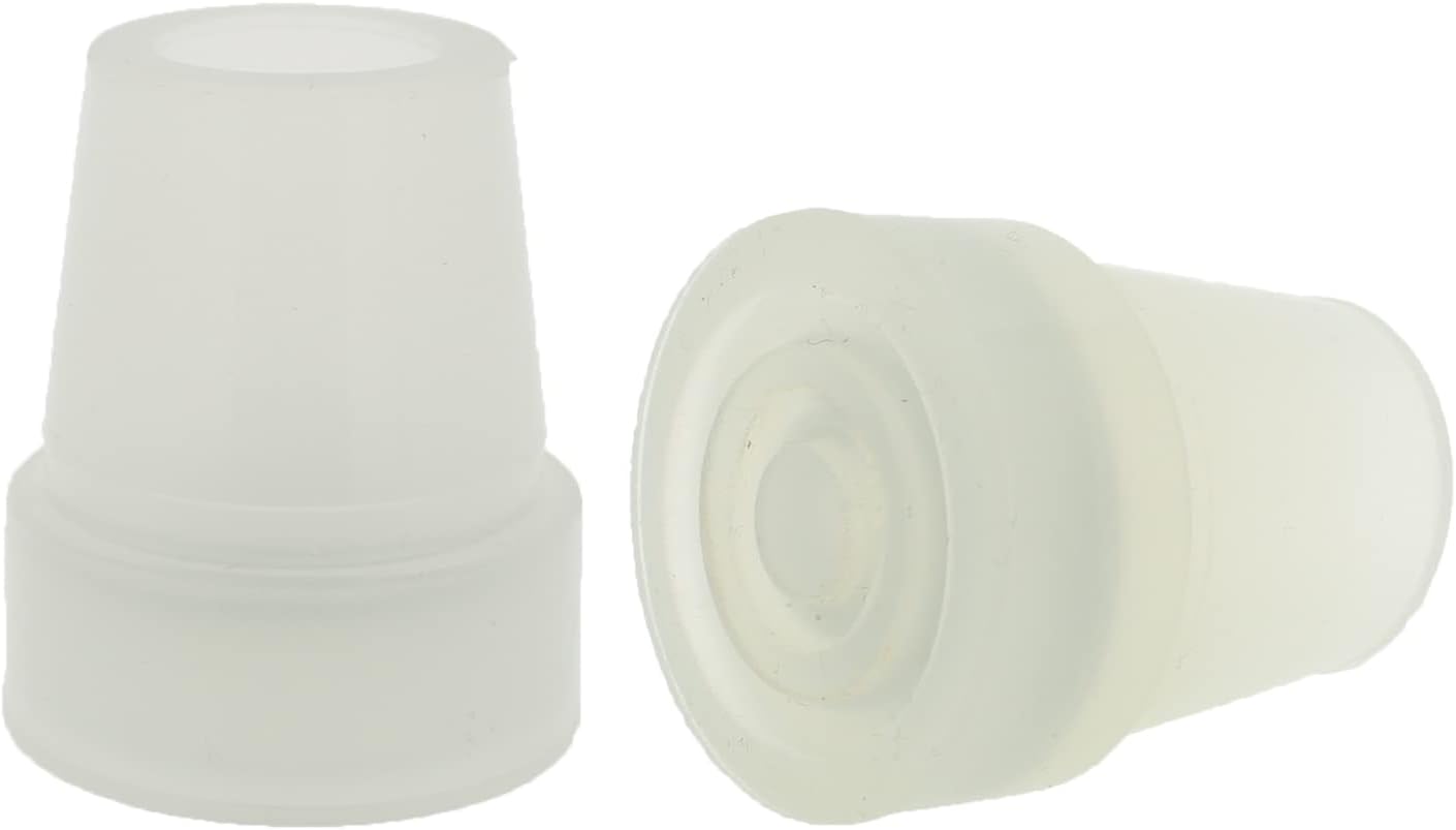 2 Pcs: 3/4" (19mm) Glow in The Dark Rubber Tips Ferrules for Walking Canes - White - by Lifeswonderful