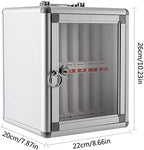 12-Slot Aluminum Phone Storage Cabinet with Lock & Handle, Wall-Mount or Free-Standing Locker for Schools, Offices, Classrooms (Silver)
