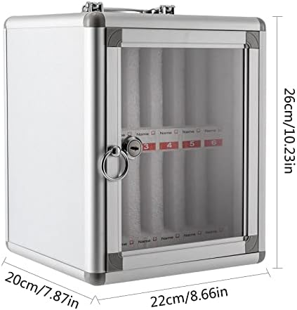 12-Slot Aluminum Phone Storage Cabinet with Lock & Handle, Wall-Mount or Free-Standing Locker for Schools, Offices, Classrooms (Silver)