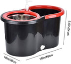 Mop and Bucket Set, 360° Spin Mop and Bucket with Wringer Set and 3 Microfiber Mop Refills, Stainless Steel 61" Extended Handle Spinning Mop Bucket System for Floor Cleaning