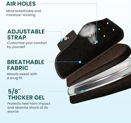 Plantar Fasciitis Heel Protector Cups - Welnove 5/8" Height Silicone Gel Heel Inserts Pads for Women Men, Heels Spur Pain Relief, Achilles Tendonitis Dry Cracked Heels Support Cushion,Size L