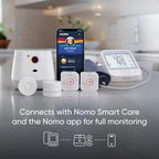 Nomo Smart Care Blood Pressure Monitor – Upper Arm Cuff with Bluetooth App Sync, Irregular Heartbeat Detection, WHO Risk Indicator, Dual User Profiles, Large Display, Batteries Included