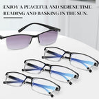 LUFF 4PCS Anti-Blu-Ray Reading Glasses Uv400,Sun Readers With Spring Hinges(1.75X)