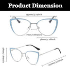 LJCZKA Cat Eye Blue Light Blocking Glasses for Women Computer Glasses Metal Frame Anti Eyestrain