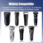12V Charger Compatible with Braun Series 7 3 9 5 8 6 1 Shavers, Power Cord Replacement for S1 S3 S5 S6 S7 S8 S9 Electric Razor, 12V 400mA US Plug Wall Adapter + Cleaning Brush