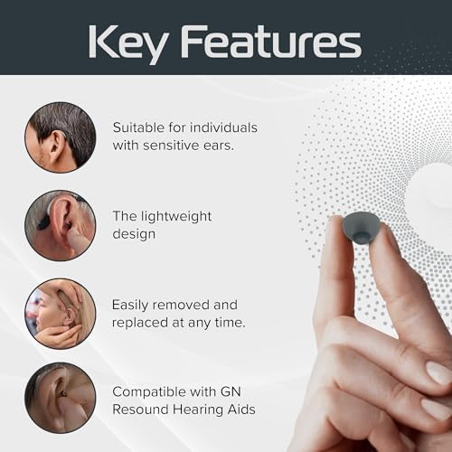 Hearing Aid Domes, Closed Domes for Hearing Aids, 10Pcs Resound Hearing Aid Domes (Medium)