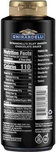 Ghirardelli Chocolate Sauce, Black Label 16oz Squeeze Bottle (Pack of 2)
