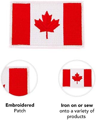 Desert Cactus Canada Flag Patch – 3.5" x 2.25" Embroidered Iron On/Sew On Applique for Blazers, Jackets, Backpacks, Bags, Hats & Tactical Gear – (Single Patch)