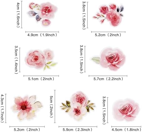 40Pcs Edible Pink Flowers Blossom Cupcake Toppers Spring Flower Edible Cupcake Toppers Floral Drink Topper for Spring Baby Shower Floral Wedding Girls Birthday Mother's Day Cupcake Decorations