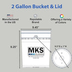 2-Gallon Bucket with Airtight Lid – Made in USA, Food Grade BPA Free Plastic, Heavy Duty Multi-Use, Metal Handle with Grip, Stackable Storage – Black, 1 Pack