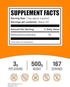 BulkSupplements.com MSM Powder - Methylsulfonylmethane, MSM Supplement, Nutritional Supplement - Gluten Free, 3g per Serving, 500g (1.1 lbs) (Pack of 1)