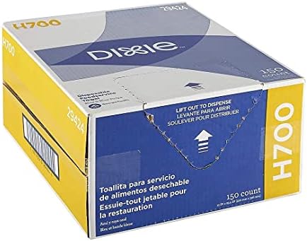 Dixie H700 Disposable Foodservice Towel by GP PRO (Georgia-Pacific), 150 Wipers/Box (13" W x 14" L), White & Green