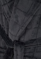 Mens Polished Fleece Long Sleeve Wrap Dressing Gown Robe