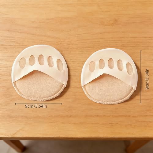 2 Pairs Forefoot Pads Sponge Toe Plug Half Socks Sweat Absorbing Cushion Inserts for High Heels Sneakers Black and Beige (Pack of 2)