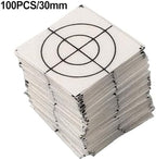 100PCS 20/30/40/50/60mm Reflective Sheet for Total Stations Paste Up Reflector, Survey Target Mark with Black Triangle Reflector Targets for Total Stations (3cm*3cm)
