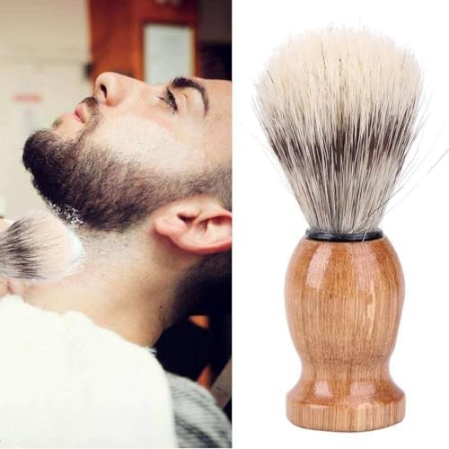 1Pc Brown Badger Hair Men's Shaving Brush Barber Salon Beard Cleaning Comfortable and Environmentally Shaving Brushes,Men's