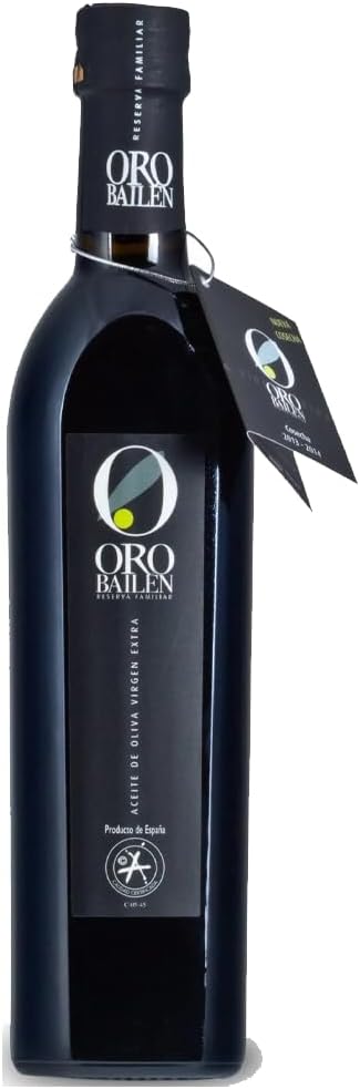 Oro Bailen Reserva Familiar Picual Cold Extracted Extra Virgin Olive Oil from Spain - 0.5 Liter / 16.9 Ounce