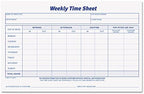 TOPS Weekly Time Sheets, One-Part (No Copies), 8.5 x 5.5, 50 Forms/Pad, 2 Pads/Pack