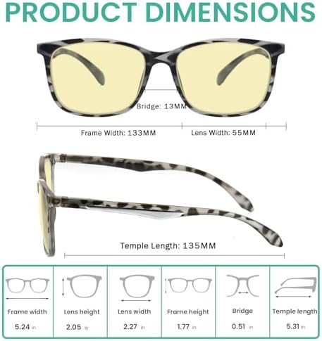 Eyekepper 10-pack Blue Light Block Glasses Women - Fashion Computer Reading Glasses Yellow Tinted +1.00