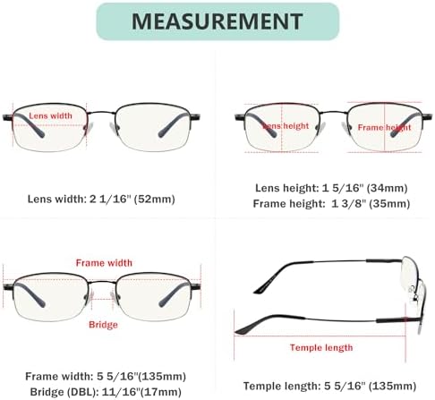 Eyekepper Half-Rim UV Protection Progressive Reading Glasses 3 Levels Multifocus Readers Men Women Bendable Memory Frame (Gold, 3.00)