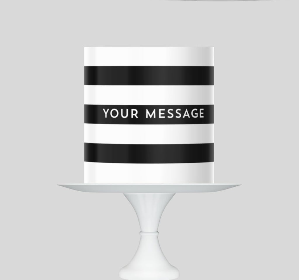 Black and White Striped Fashion Makeup Theme Edible Cake Topper, Icing Sheet, custom topper birthday girl, afro girl birthday