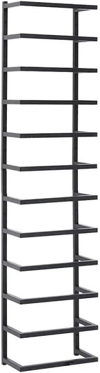 vidaXL Wall-Mounted Steel Towel Rack - Sturdy and Stable Towel Holder with Sleek Black Finish - Requires Assembly - Size: 9.4"x4.7"x37.8"