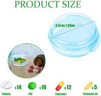 6 PCS Portable Mini Travel Pill Organizer, Small Pill Box, Transparent Round Container Storage Box for Outdoor Traveling