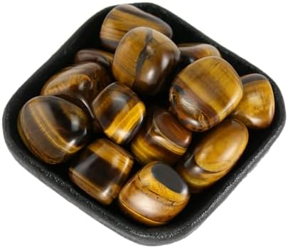 Tiger's Eye Crystal Stone, Polished Stones & Rocks, Natural Healing Crystals for Chakra Balancing, Meditation, Spiritual Decor, Tumbled Stones for Energy, Reiki, Gifts (0.5LB)