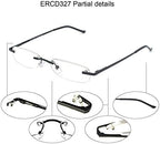 Rimless Reading Glasses with Slim Case Men and Women, Black, Gold and Gunmetal, Blue and Red