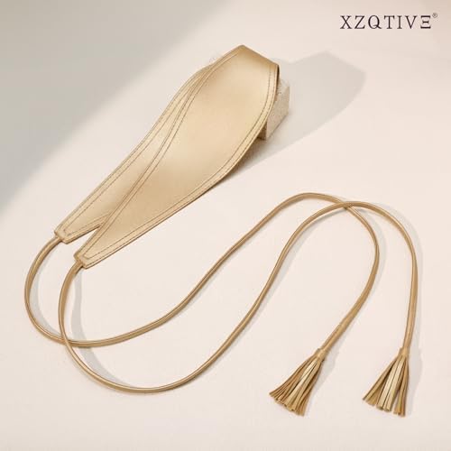XZQTIVE Women Wide Belt for Dress Fashion Ladies Cinch Obi Belt Waistband with Tassel Tie