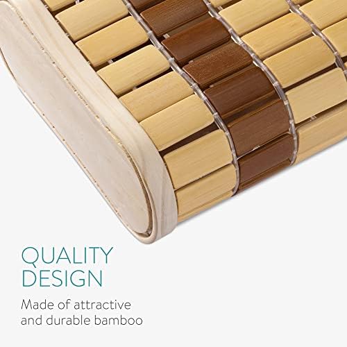 Navaris Bamboo Sauna Neck Rest - Wooden Wood Pillow for Relaxing Home Gym Saunas Spa Spas Steam Rooms - Sauna Accessory - 13.6" x 8" x 4"