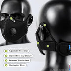 BASE CAMP M Plus Dust Mask, Breathable Reusable Face Mask with 6 Activated Carbon Filters for Woodworking Construction Mowing Grinding (Modern1)
