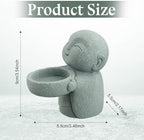 Landical Buddha Sandstone Statues, Zen Monk Praying Statue Sculptures Ornament for Wealth Good Luck Feng Shui Decor Home Office Car Decoration(Jizo Monk)