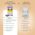24 Mantra Organic Jowar Flour/Sorghum Flour/Jonna - Chemical Free & Pesticides Free | Healthy Alternative To Regular Flours | Naturally Gluten-Free (500 G (Pack Of 1))