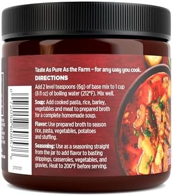 Orrington Farms Beef Flavored Broth Base, Granulated Beef Flavored Bouillon, Versatile Usage, Season-To-Taste, Easy-To-Store, 12 oz Jar (Pack of 1)