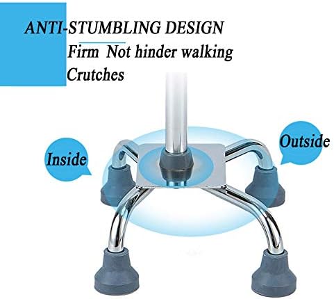 Aluminum Alloy Crutches Professional Grade Elderly Crutches Non-Slip Four-Legged Support Crutches