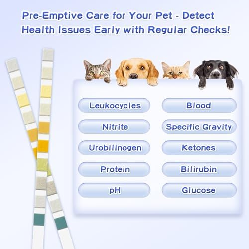 Reagent Strips for urinalysis Cat & Dog Urine Test Strips 10-Parameter 100ct, Diabetes, Blood Ketone, UTI, Glucose, Nitrite, Specific Gravity, pH, Protein, Leukocycles & More.1 Pack